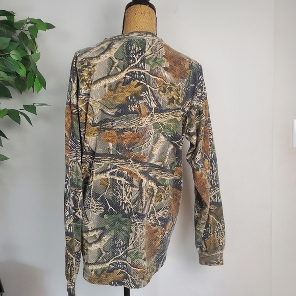 Cabelas Camouflage Long Sleeve Shirt Mens Large Crewneck Cotton Blend - Picture 3 of 8
